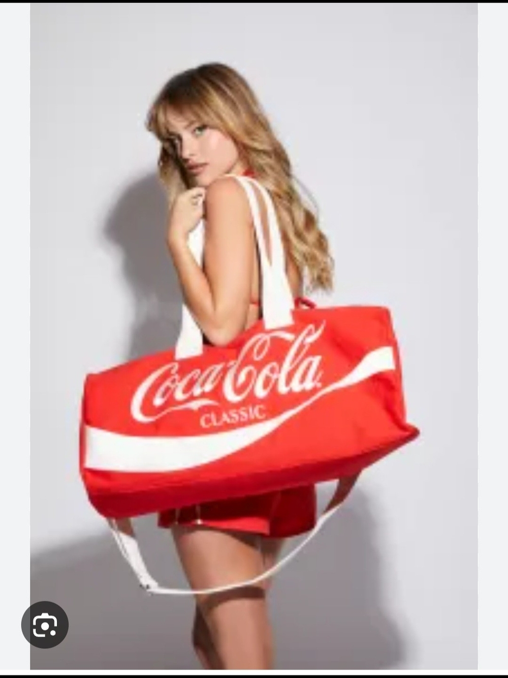 Coca Cola Red and White Travel Duffel Bag
